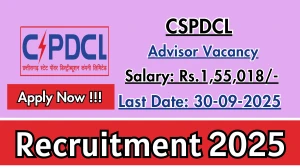 CSPDCL Advisor Recruitment 2025 - Apply Offline by Sep 30 CSPDCL Advisor Recruitment 2025 - Apply Offline by Sep 30