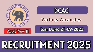 DCAC Recruitment 2025 - Apply Online for 06 Director, Library Attendant and More Posts by Sep 21