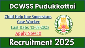DCWSS Pudukkottai Recruitment 2025 - Apply Offline for 06 Child Help line Supervisor, Case Worker Posts