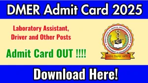 DMER Laboratory Assistant, Driver & Other Posts Hall Ticket 2025 – Download at dmer.maharashtra.gov.in