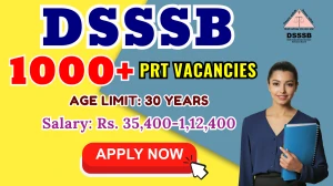 DSSSB PRT Primary Teacher Vacancy 2025 - Apply Online for 1180 Posts by Oct 16