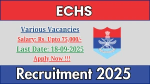 ECHS Recruitment 2025 - Apply Offline for 03 Officer in Charge, Medical Officer and More Posts