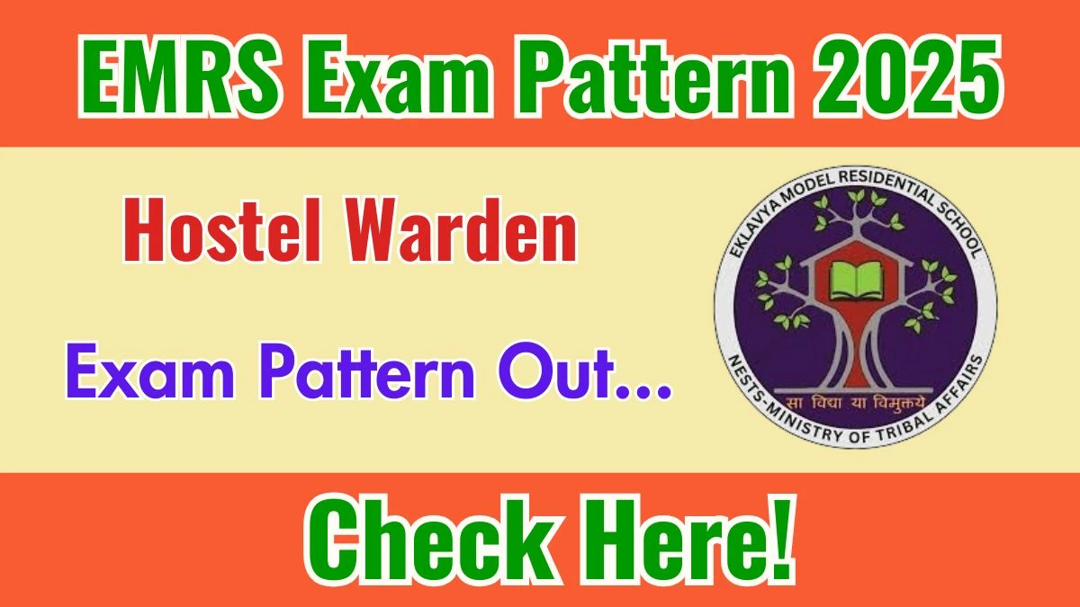 EMRS Hostel Warden Exam Pattern 2025