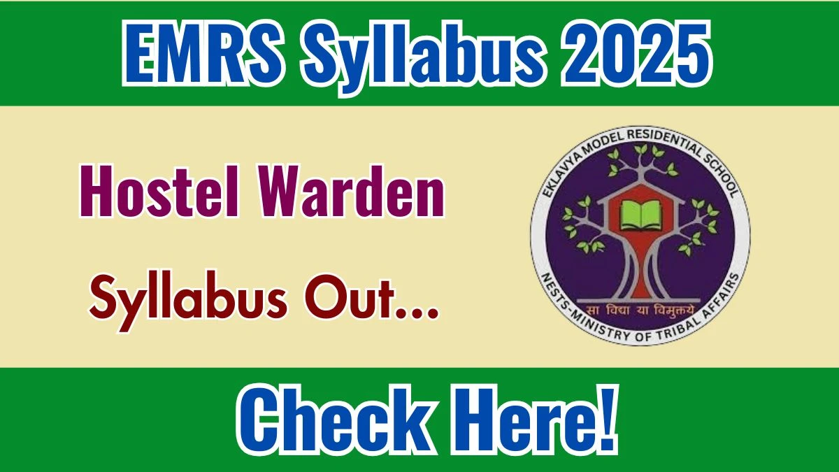 EMRS Hostel Warden Syllabus 2025 Out Direct Link to Download Syllabus PDF here