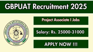 GBPUAT Project Associate I Recruitment 2025 - Apply Offline by Sep 25 GBPUAT Project Associate I Recruitment 2025 - Apply Offline by Sep 25