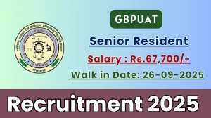 GBPUAT Senior Resident Recruitment 2025 – Walk in for 23 Posts