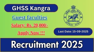 GHSS Kangra Guest faculties Recruitment 2025 - Apply Offline by Sep 15