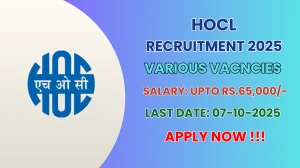 HOCL Recruitment 2025 - Apply Online for 11 Medical Officer, Plant Engineer and More Posts by Oct 07 HOCL Recruitment 2025 - Apply Online for 11 Medical Officer, Plant Engineer and More Posts by Oct 07