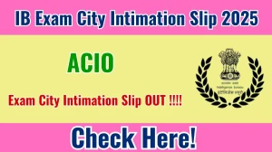 IB ACIO Exam City Intimation Slip 2025 OUT Download Link mha.gov.in IB ACIO Exam City Intimation Slip 2025 OUT Download Link mha.gov.in