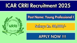 ICAR CRRI Young Professional I Recruitment 2025 – Walk in