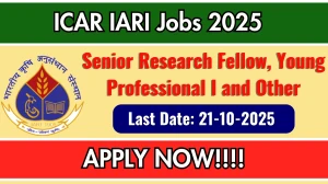ICAR IARI Recruitment 2025 - Apply Online for Senior Research Fellow, Young Professional I and Other Posts ICAR IARI Recruitment 2025 - Apply Online for Senior Research Fellow, Young Professional I and Other Posts