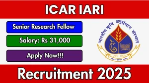 ICAR IARI Senior Research Fellow Recruitment 2025 - Apply Online for 02 Posts