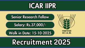 ICAR IIPR Senior Research Fellow Recruitment 2025 – Walk in
