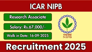 ICAR NIPB Research Associate Recruitment 2025 – Walk in