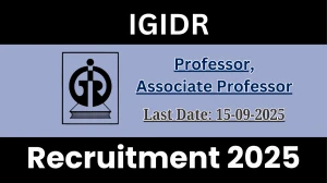 IGIDR Recruitment 2025 - Apply Online for 04 Professor, Associate Professor Posts by Sep 15