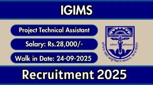 IGIMS Project Technical Assistant Recruitment 2025 – Walk in