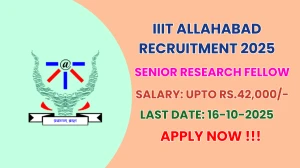 IIIT Allahabad Senior Research Fellow Recruitment 2025 - Apply Offline