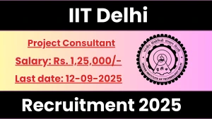 IIT Delhi Project Consultant Recruitment 2025 - Apply Offline by Sep 12