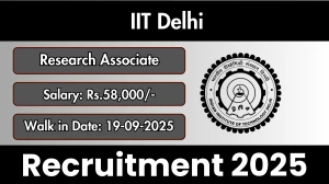 IIT Delhi Research Associate Recruitment 2025 – Walk in for 01 Posts