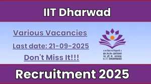 IIT Dharwad Recruitment 2025 - Apply Online for 06 Database Administrator, Developer and More Posts by Sep 21