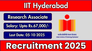 IIT Hyderabad Research Associate Recruitment 2025 - Apply Offline by Oct 05