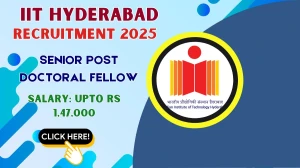 IIT Hyderabad Senior Post Doctoral Fellow Recruitment 2025 - Apply Offline for 01 Posts by Oct 5
