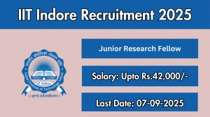 IIT Indore Junior Research Fellow Recruitment 2025 - Apply Offline by Sep 07
