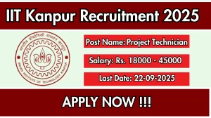 IIT Kanpur Project Technician Recruitment 2025 - Apply Offline by Sep 22