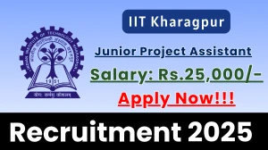 IIT Kharagpur Junior Project Assistant Recruitment 2025 - Apply Online