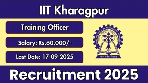 IIT Kharagpur Training Officer Recruitment 2025 - Apply Online by Sep 17