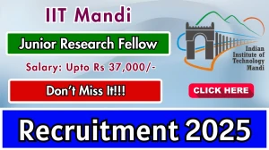 IIT Mandi Junior Research Fellow Recruitment 2025 - Apply Offline
