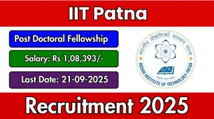 IIT Patna Post Doctoral Fellowship Recruitment 2025 - Apply Online by Sep 21