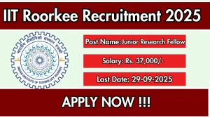 IIT Roorkee Junior Research Fellow Recruitment 2025 – Walk in IIT Roorkee Junior Research Fellow Recruitment 2025 – Walk in