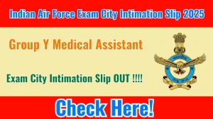Indian Air Force Group Y Medical Assistant Exam City Intimation Slip 2025 OUT Download Link indianairforce.nic.in Indian Air Force Group Y Medical Assistant Exam City Intimation Slip 2025 OUT Download Link indianairforce.nic.in