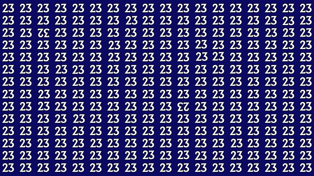 Inverted Optical Illusion: Within 6 Seconds Spot The Inverted 23 and 32 among 23s