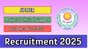 JIPMER Project Technical Support III Recruitment 2025 - Apply Offline