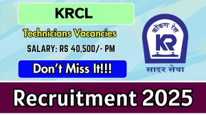 KRCL Technicians Recruitment 2025 – Walk in for 27 Posts