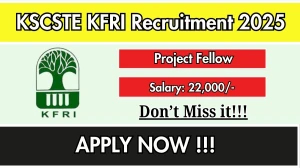 KSCSTE KFRI Project Fellow Recruitment 2025 – Walk in