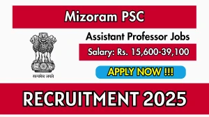 Mizoram PSC Assistant Professor Recruitment 2025 - Apply Online for 33 Posts By Oct 08 Mizoram PSC Assistant Professor Recruitment 2025 - Apply Online for 33 Posts By Oct 08
