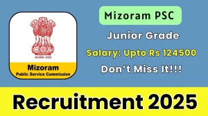 Mizoram PSC Junior Grade Recruitment 2025 - Apply Online for 04 Posts by Oct 10