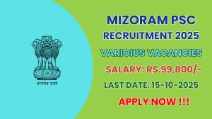 Mizoram PSC Recruitment 2025 - Apply Online for 05 Assistant Labour, Skill Development and More Posts by Oct 15