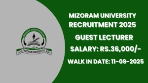 Mizoram University Guest Lecturer Recruitment 2025 – Walk in