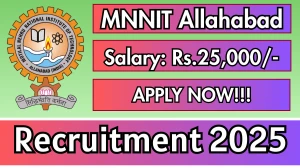 MNNIT Allahabad Junior Research Assistant Recruitment 2025 - Apply Offline