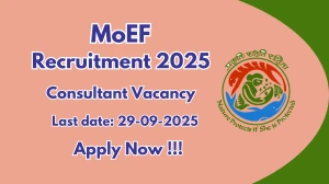MoEF Consultant Recruitment 2025 - Apply Offline by Sep 29