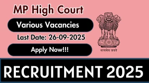 MP High Court Recruitment 2025 - Apply Offline for 06 Chief, Deputy Chief Legal Aid Defense Counsels and more Posts by Sep 26 MP High Court Recruitment 2025 - Apply Offline for 06 Chief, Deputy Chief Legal Aid Defense Counsels and more Posts by Sep 26