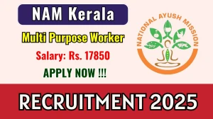 NAM Kerala Multi Purpose Worker Recruitment 2025 - Apply Offline by Sep 27 NAM Kerala Multi Purpose Worker Recruitment 2025 - Apply Offline by Sep 27