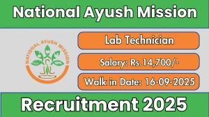 National Ayush Mission Lab Technician Recruitment 2025 – Walk in