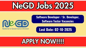 NeGD Recruitment 2025 - Apply Online for 02 Software Developer, Software Tester Posts