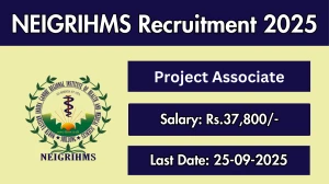 NEIGRIHMS Project Associate Recruitment 2025 - Apply Offline by Sep 25 NEIGRIHMS Project Associate Recruitment 2025 - Apply Offline by Sep 25