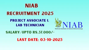 NIAB Recruitment 2025 - Apply Online for 02 Project Associate I, Lab Technician Posts by Oct 03 NIAB Recruitment 2025 - Apply Online for 02 Project Associate I, Lab Technician Posts by Oct 03